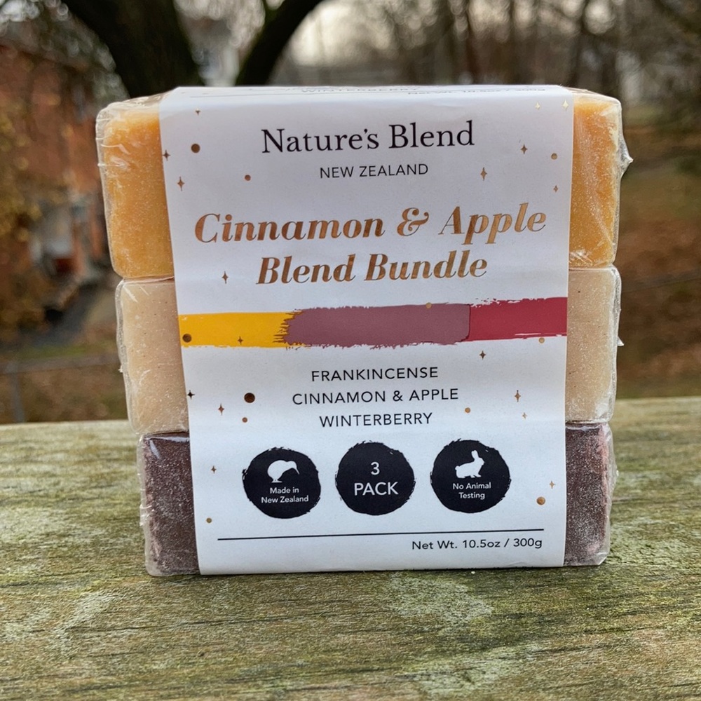 ⚜️Natures Blend Natural Soap Bars Cinnamon & Apple Blend Bundle! NWT!